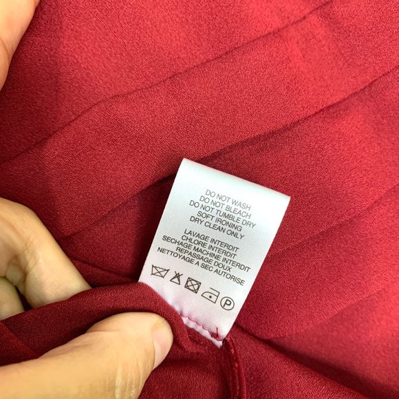 NWT IRO‎ Luana Lace-front Crepe Top In Wine Sz M - Picture 11 of 11